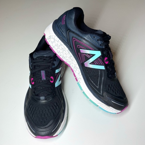 New Balance Women's 860V8 Black and Pink Running Shoes Size- 10 - Picture 7 of 10